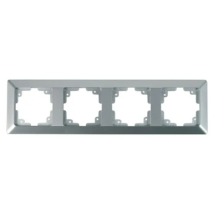Voltomat VEGA Abdeckrahmen - Silber, 4-fach, Kunststoff, Unterputz