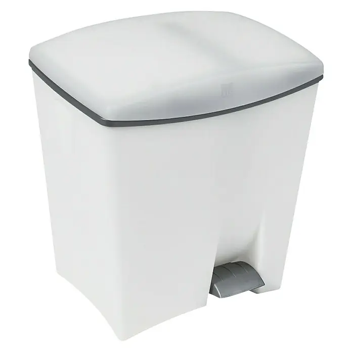 KIS Treteimer Duetto - 20 l + 10 l, Weiß/Grau, Eckig, Kunststoff