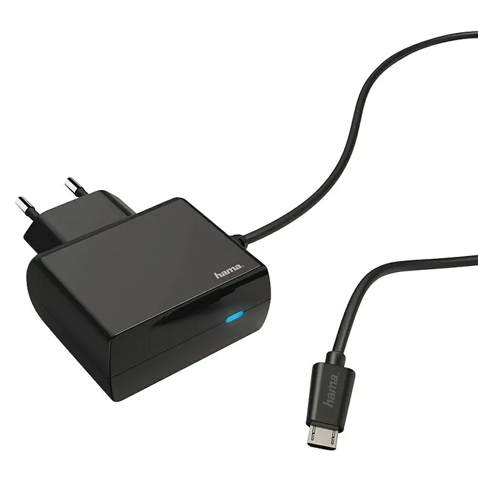 Hama Ladegerät - Schwarz, 1 m, USB Micro-Stecker - Vorderansicht