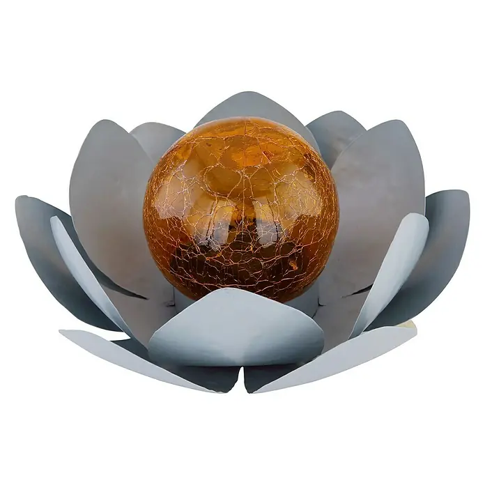 Globo Solarna ukrasna LED svjetiljka - Sive boje, Narančaste boje, Ø x V: 25 x 9 cm