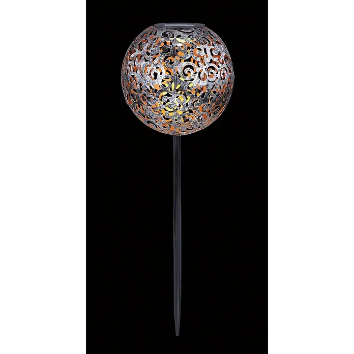 Globo Solarna ukrasna LED svjetiljka - Crno-srebrno-sive boje, Ø x V: 18,5 x 54 cm