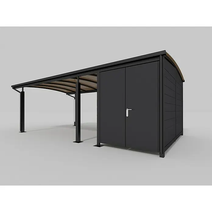 Abson Calux Gerätehaus - L x B x H: 341 x 180 x 250 cm, Wandstärke: 19 mm - Rechte Seitenansicht