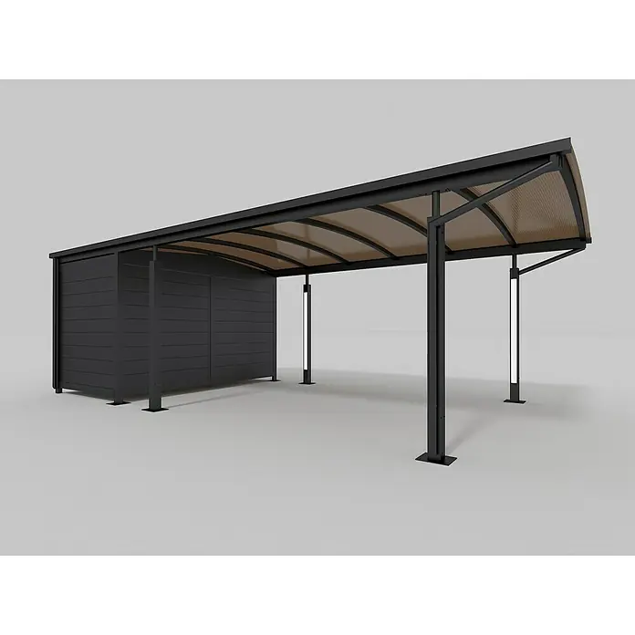 Abson Calux Gerätehaus - L x B x H: 341 x 180 x 250 cm, Wandstärke: 19 mm - Rechte Seitenansicht