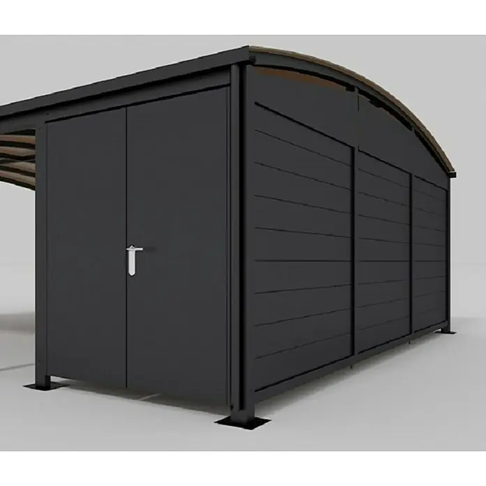 Abson Calux Gerätehaus für Doppelcarport - L x B x H: 565 x 180 x 220 cm, Wandstärke: 19 mm - Detailaufnahme