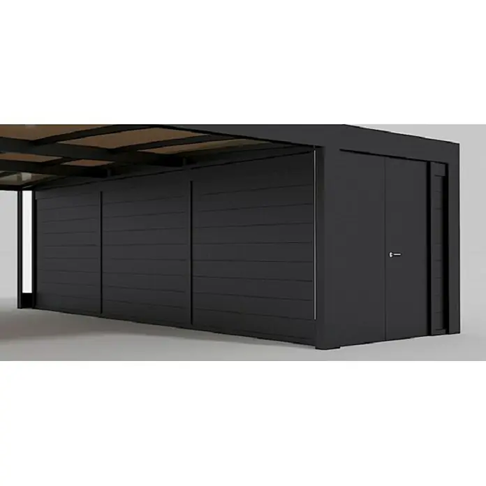 Abson Cubus Gerätehaus - L x B x H: 580 x 230 x 270 cm, Wandstärke: 19 mm, Passend für: Abson Cubus Doppelcarport - Detailaufnahme