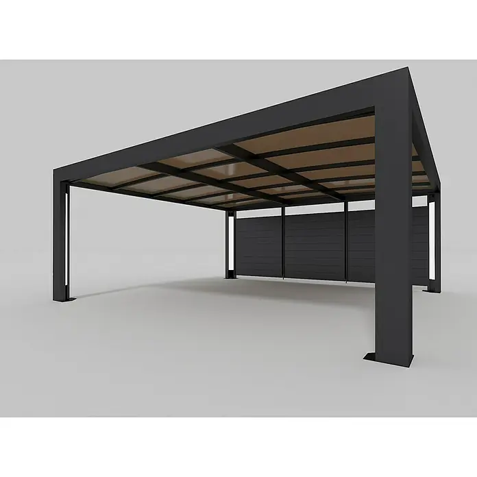 Abson Endwand für Einzelcarport - L x H: 530 x 200 cm, Wandstärke: 19 mm - Rechte Seitenansicht