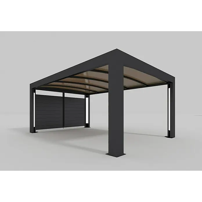 Abson Endwand für Einzelcarport - L x H: 320 x 200 cm, Wandstärke: 19 mm - Linke Seitenansicht
