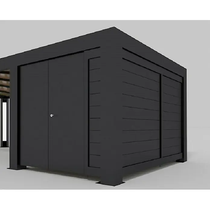 Abson Cubus Gerätehaus - L x B x H: 370 x 230 x 270 cm, Wandstärke: 19 mm, Passend für: Abson Cubus Carport - Detailaufnahme