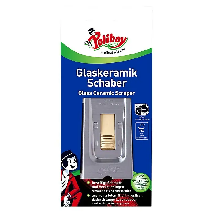 Poliboy Schaber Glaskeramik - Material: Stahl - Vorderansicht