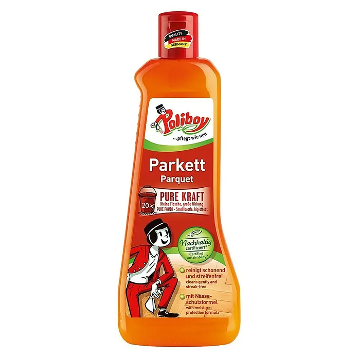 Poliboy Reinigungskonzentrat Parkett - 500 ml, Flasche - Vorderansicht