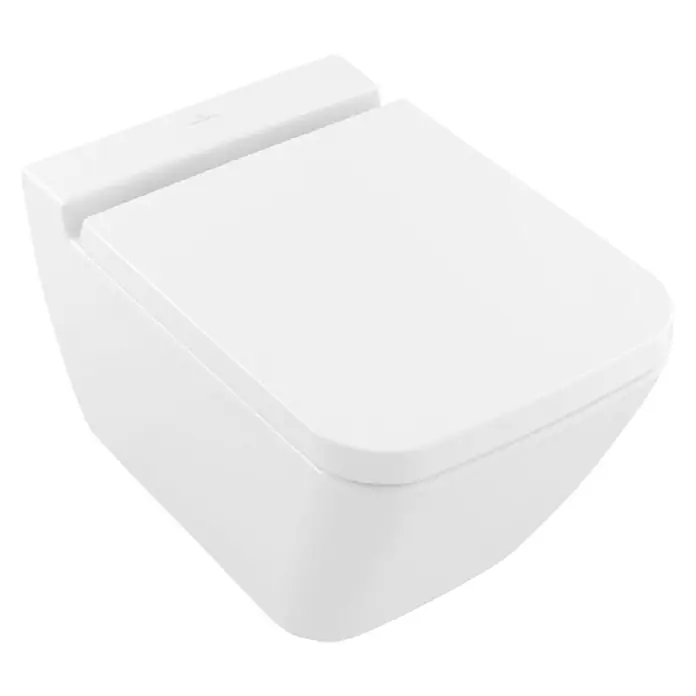 Villeroy & Boch Finion Wand-WC - Mit Spülrand, Mit schmutzabweisender Glasur, Spülform: Tief, WC Abgang: Waagerecht, Weiß - Rechte Seitenansicht