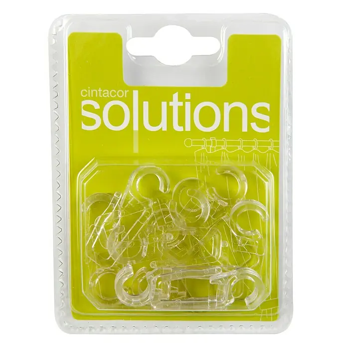 Anilla para cortinas garfio Solutions - 10 ud., Transparente
