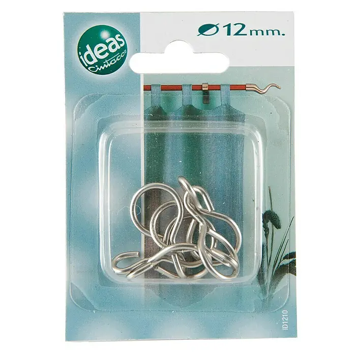 Anilla para cortinas con gancho Ideas 12 - Plateado, 6 ud.