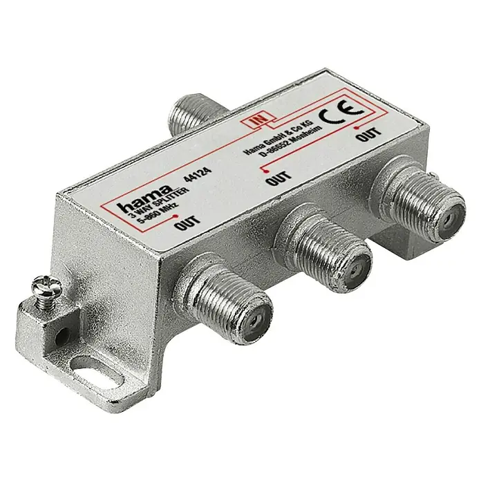 Hama Verteiler - 3-fach, F-Kupplung, Durchgangsdämpfung: 4 dB - Vorderansicht