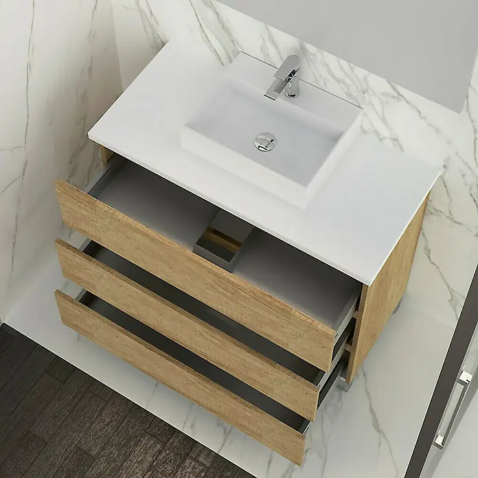 Mueble de lavabo Colours - 46 x 90 x 83 cm, Nature, Mate