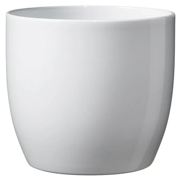 SK Übertopf rund Basel Full Colore - Außenmaß (Ø x H): 14 x 13 cm, Weiß, Keramik, Glänzend
