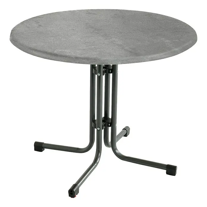 Gartentisch - Durchmesser: 80 cm, Grau, Anthrazit