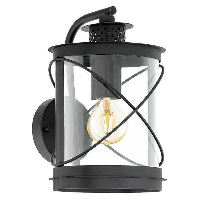 Eglo Aplique exterior Hilburn - 60 W, 200 x 200 x 280 mm, Negro, IP44