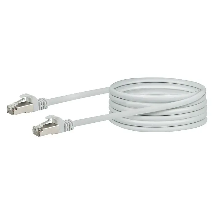 Schwaiger Mrežni kabel CAT6 - 20 m, Bijele boje, RJ45 utikač, Do 1 Gbit - Pogled sprijeda