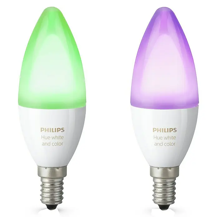 Philips Hue LED žarulja White & Color Ambiance - E14, 5,3 W, RGBW, Podesiva temperatura boje, 2 kom - Pogled sprijeda