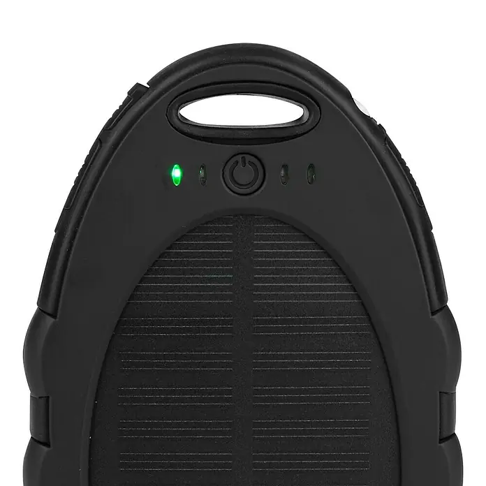 Calima Solar-Powerbank - Kapazität: 5.000 mAh, Geeignet für: Smartphones, 4 LED-Indikatoren - Vorderansicht