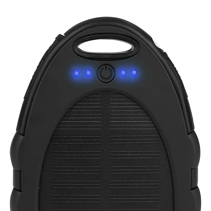 Calima Solar-Powerbank - Kapazität: 5.000 mAh, Geeignet für: Smartphones, 4 LED-Indikatoren - Vorderansicht