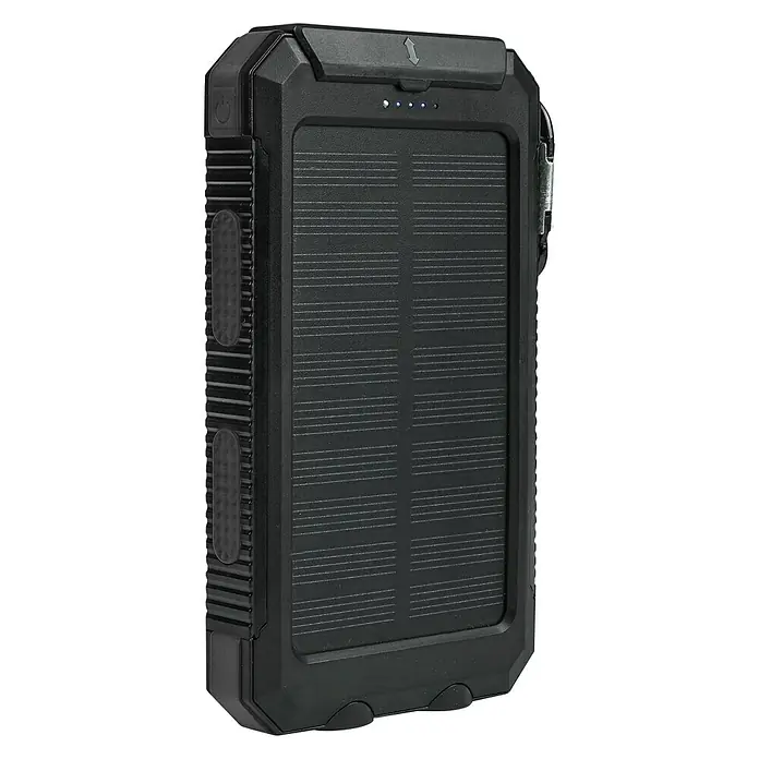 Calima Solar-Powerbank - Kapazität: 10.000 mAh, Geeignet für: Smartphones, 4 LED-Indikatoren - Detailaufnahme