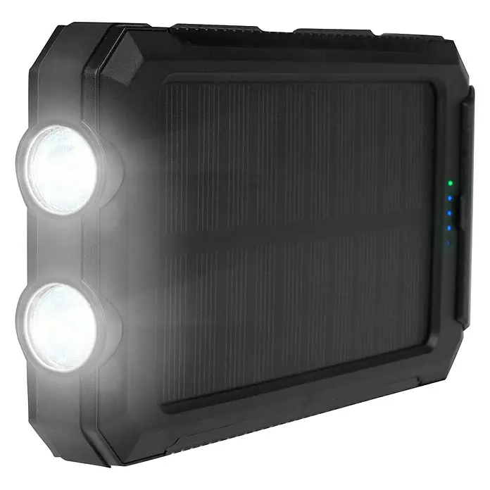 Calima Solar-Powerbank - Kapazität: 10.000 mAh, Geeignet für: Smartphones, 4 LED-Indikatoren - Anwendungsbeispiel