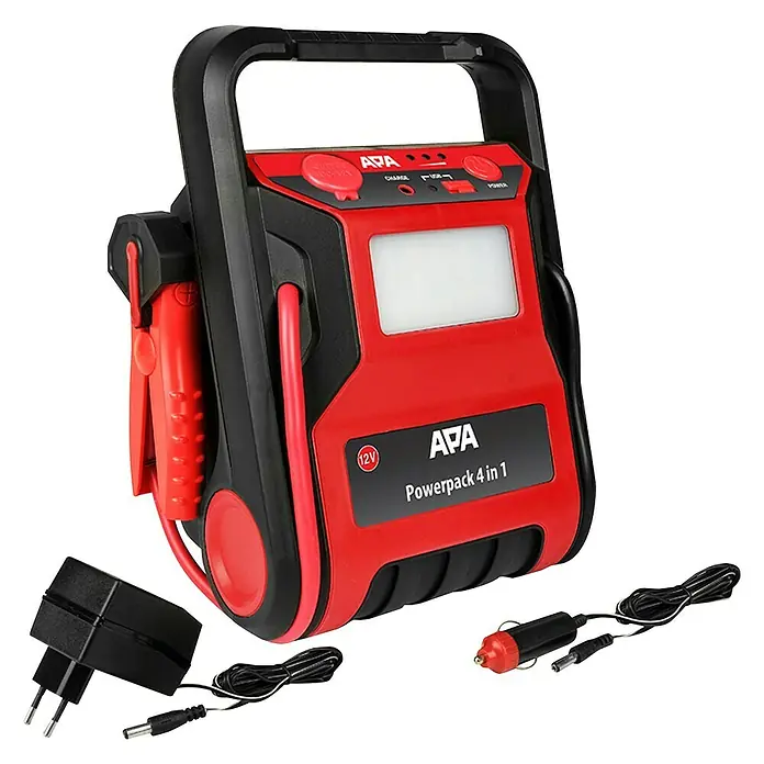 APA Kompressor-Powerpack - L x B x H: 17 x 23 x 29,5 cm, 7.000 mAh, 12 V - Rechte Seitenansicht