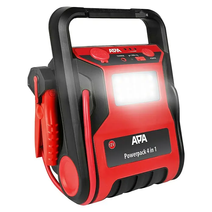 APA Kompressor-Powerpack - L x B x H: 17 x 23 x 29,5 cm, 7.000 mAh, 12 V - Rechte Seitenansicht