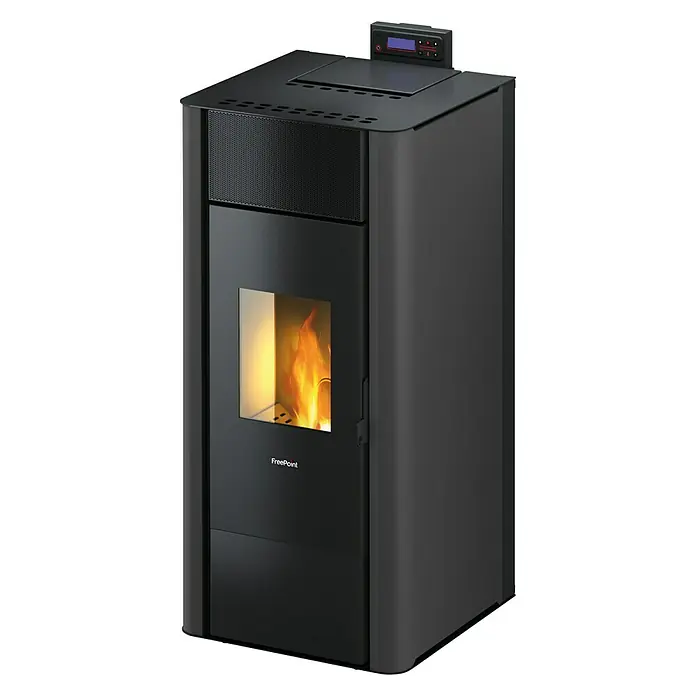 FreePoint Wasserführender Pelletofen Tesis 23 - 4,7 kW - 22,8 kW, Raumheizvermögen: 112,8 - 547,2 m³, Anthrazit