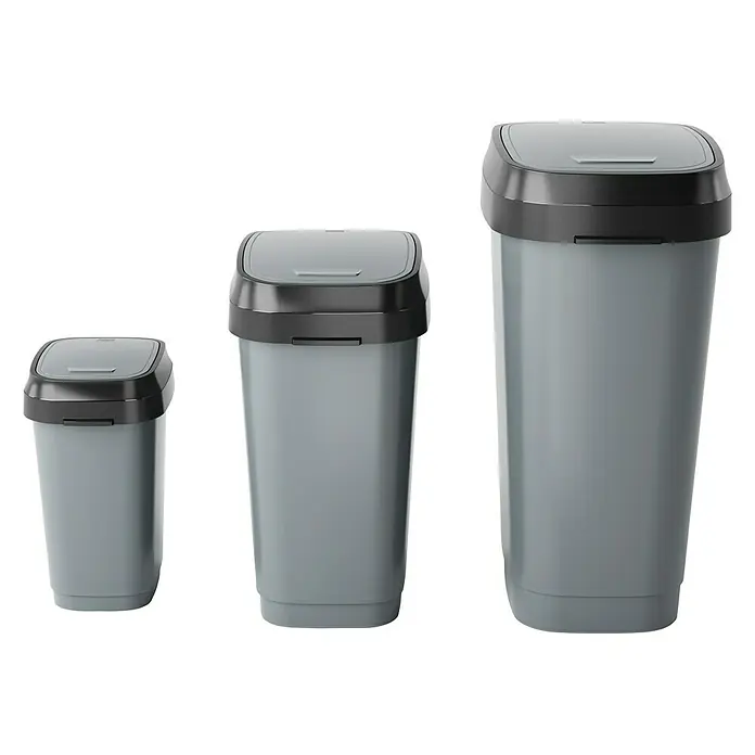 KIS Kanta za otpad Dual Swing - 10 l, Crno-sive boje, Ovalno, Plastika