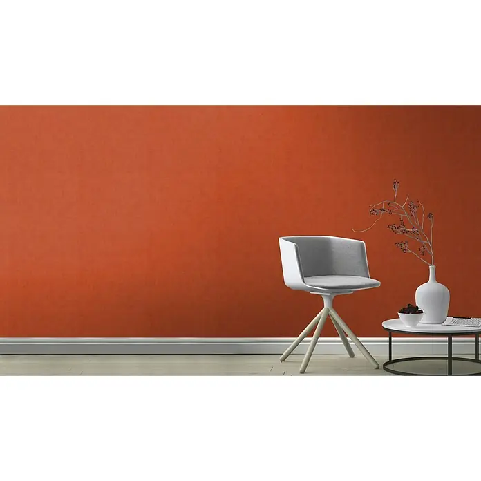 Rasch Vliestapete - Orange, Lebendige Struktur, Uni, 10,05 x 0,53 m