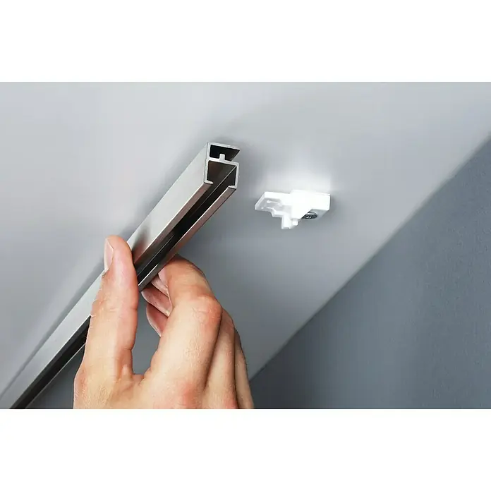 Expo Ambiente Gardinenprofil Smart Set - Anzahl Läufe: 1 Stk., Edelstahloptik, 120 cm