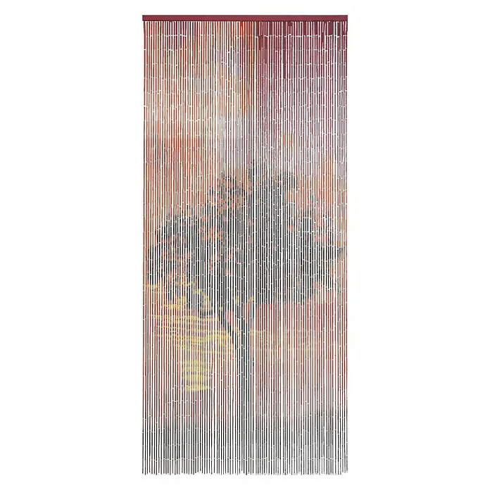 Conacord Perlenvorhang Sunrise - Rot/Orange/Schwarz, 90 x 200 cm, Bambusstäbchen - Vorderansicht