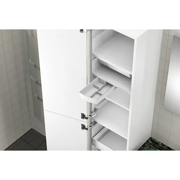 essensa Unterbau-Drehbehälter Swing - 30 x 13,7 x 4,7 cm, Weiß, Kunststoff - Linke Seitenansicht