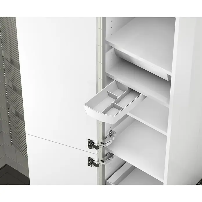 essensa Unterbau-Drehbehälter Swing - 30 x 13,7 x 4,7 cm, Weiß, Kunststoff - Linke Seitenansicht