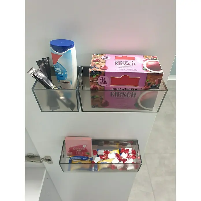 essensa Aufbewahrungsbox-Set Boxx - 3 -tlg., Kunststoff, Graphit/Transluzent - Vorderansicht