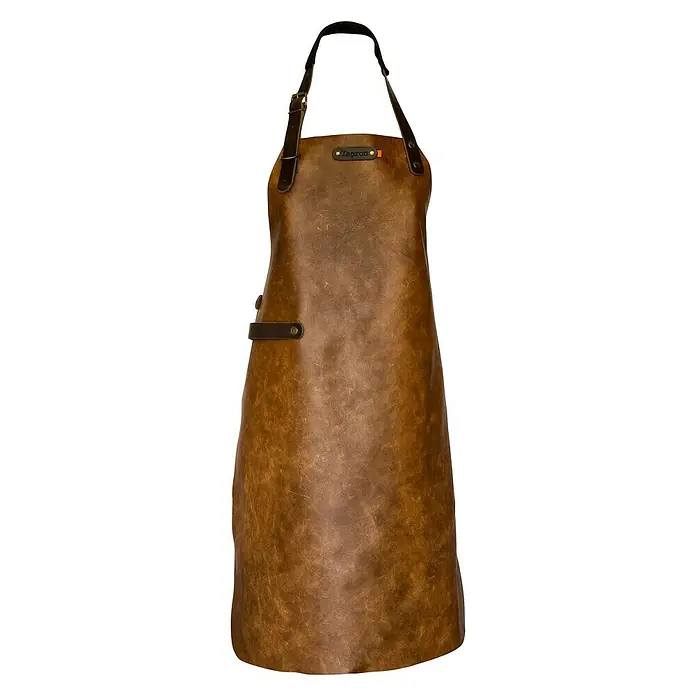 Xapron Grillschürze Atlanta - Leder, Braun, L x B: 82 x 60 cm - Vorderansicht