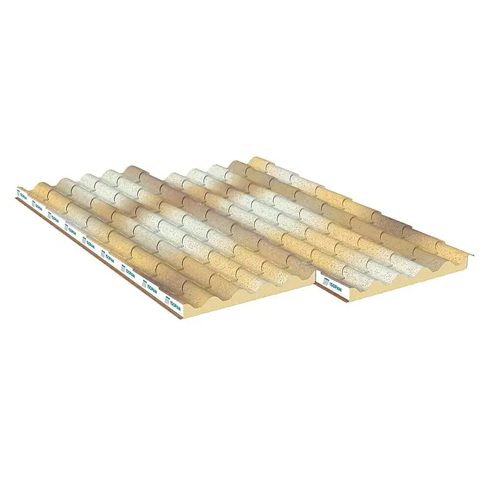 Isopan Panel de sándwich  Isodomus Alvero Ellenico Interior oscuro - 3,5 x 1 m