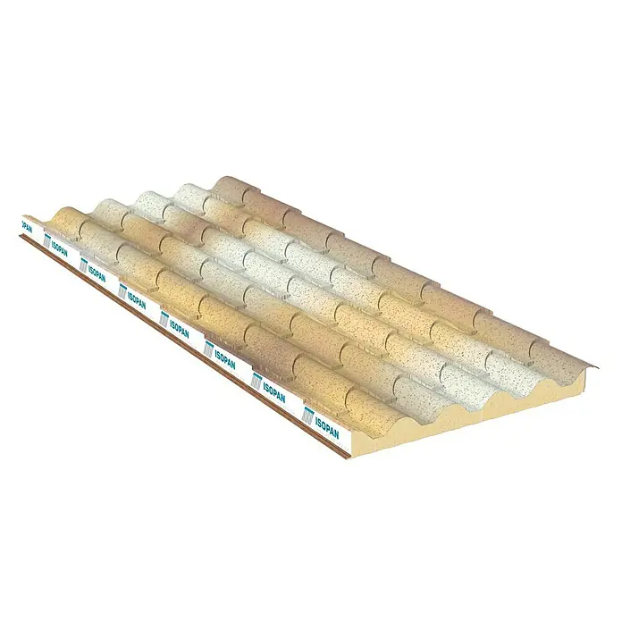 Isopan Panel de sándwich  Isodomus Alvero Ellenico Interior oscuro - 3,5 x 1 m