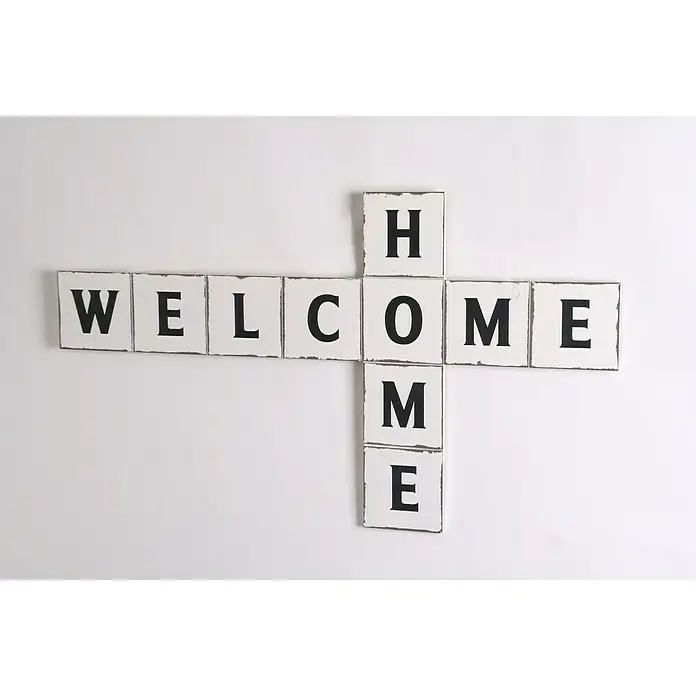 Holzbild Welcome Home - Welcome Home, B x H: 70 x 40 cm - Rechte Seitenansicht