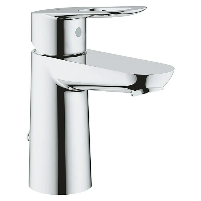 Grohe BauLoop Waschtischarmatur S-Size - Mit versenkbarer Kette, Chrom - Linke Seitenansicht