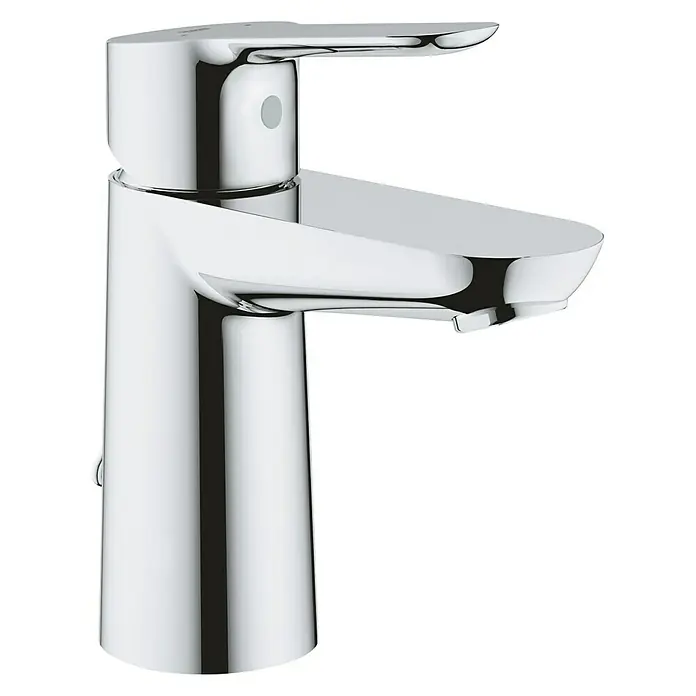 Grohe BauEdge Waschtischarmatur S-Size - Mit versenkbarer Kette, Chrom - Linke Seitenansicht