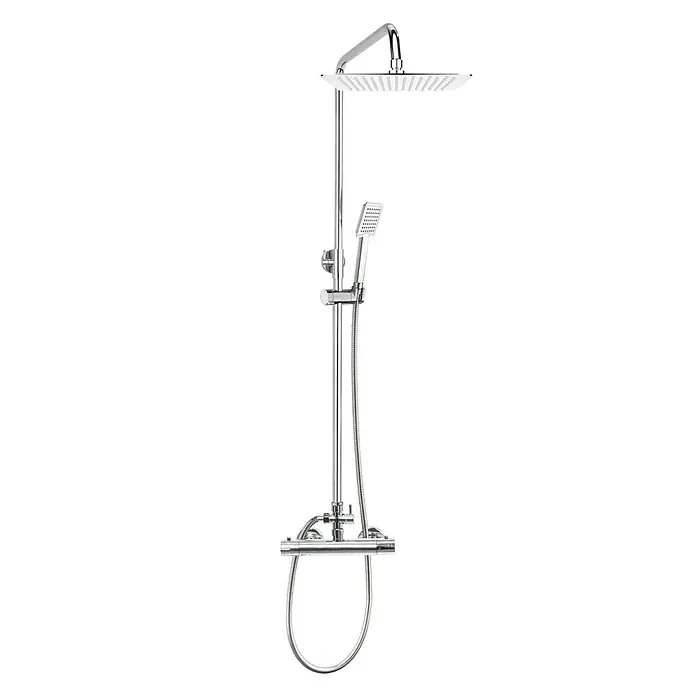 Sistema de ducha Zeta - Con grifo termostático, Número de tipos de chorro: 2 ud., Acero inoxidable