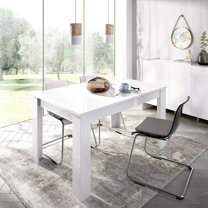 Mesa de comedor Dine - L x An x Al: 90 x 140 x 77 cm, Blanco
