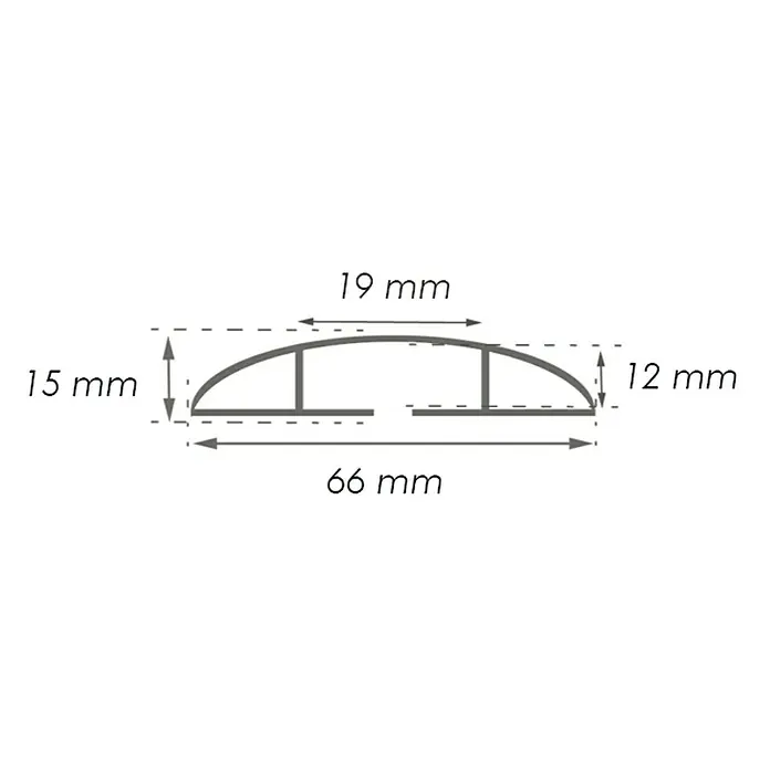 Pasacables - Largo: 3.000 mm, Plástico, Gris