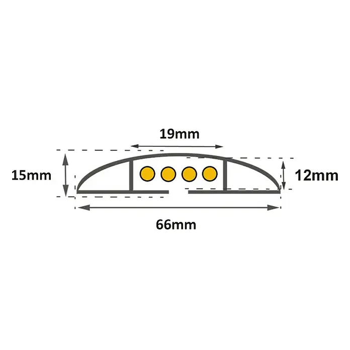 Pasacables - Largo: 3.000 mm, Plástico, Gris