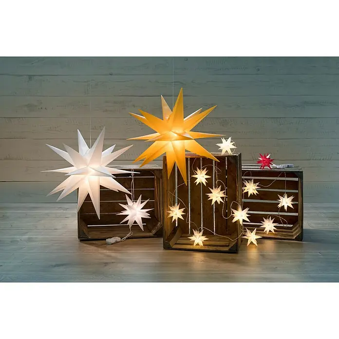 Tween Light Estrella LED colgante 3D - Para exterior, 1 luz, Diámetro: 50 cm, Amarillo, Blanco cálido
