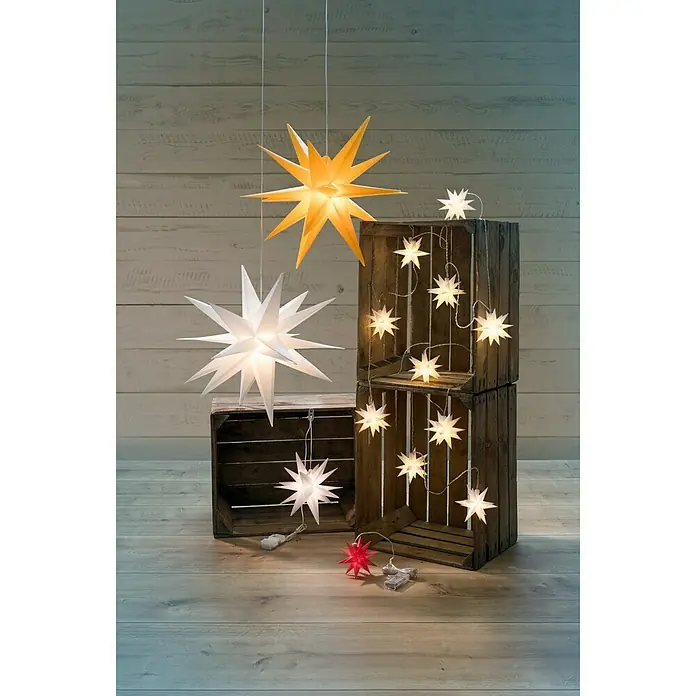 Tween Light Estrella LED colgante 3D - Para exterior, 1 luz, Diámetro: 50 cm, Amarillo, Blanco cálido